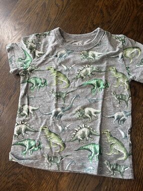 Chaser Gray Tee with Green Dino Print